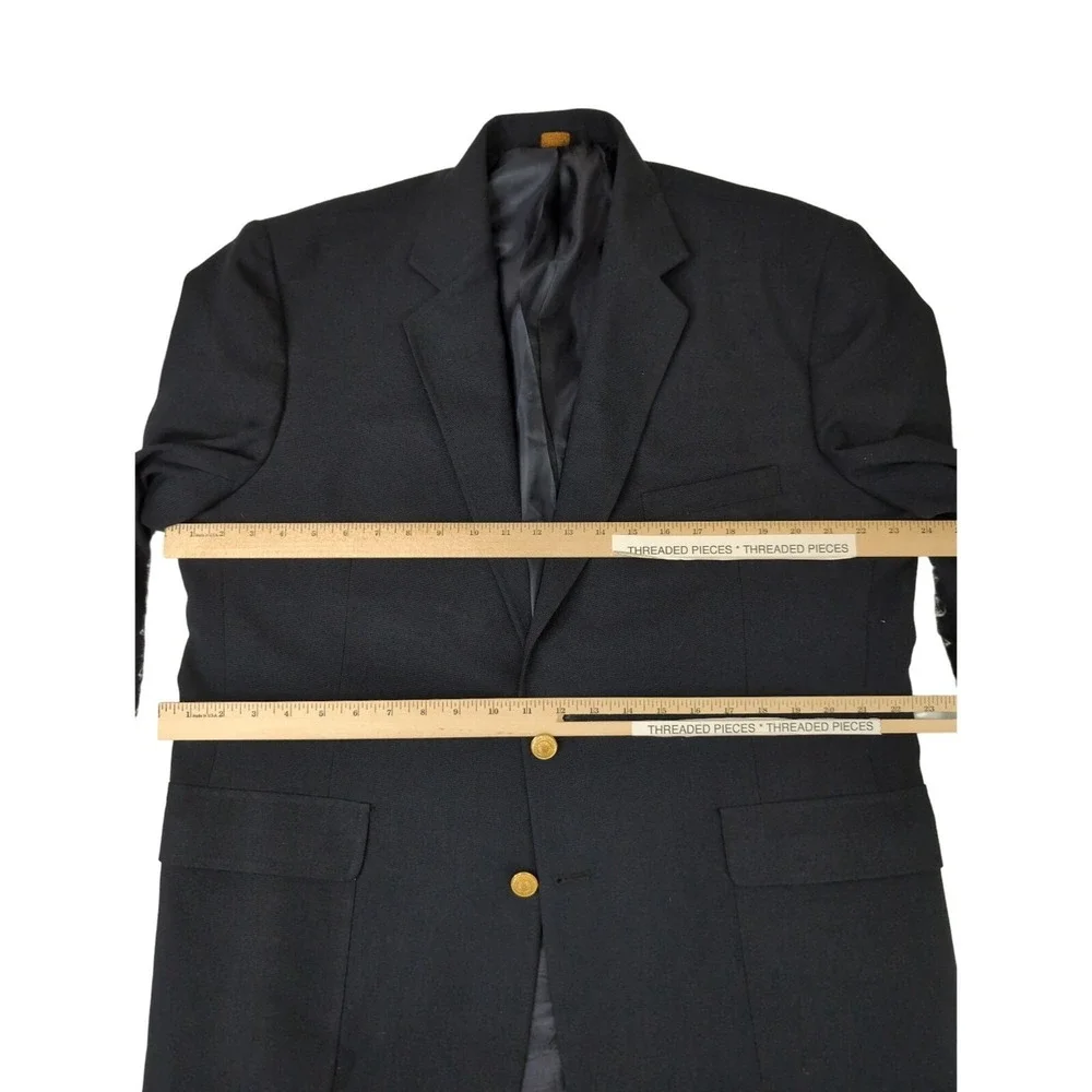 Edwards Blazer Mens 44R‎ Navy Blue 2 Button Single Vent Business Professional